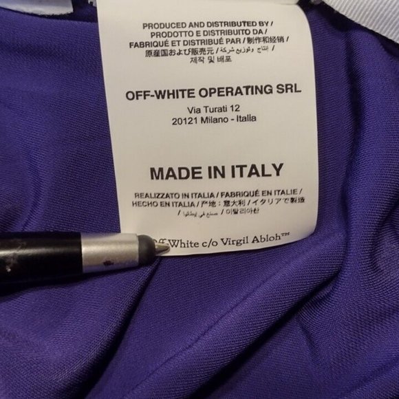 Off-White Virgil Abloh Purple Twist Mock Neck Dress Second Skin 14 US 48 IT NWT - Picture 15 of 16